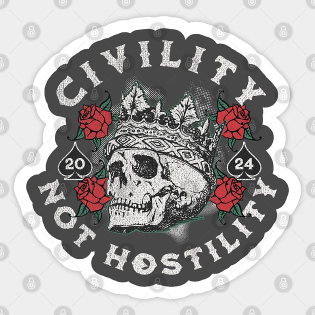 Civility Not Hostility Sticker by Pixels, Prints & Patterns